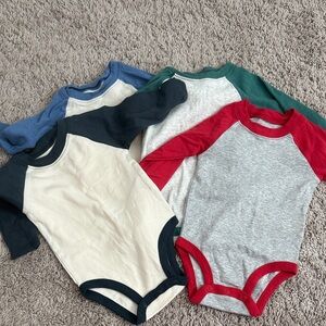 Carter's baseball long sleeve Bodysuit Set of 4